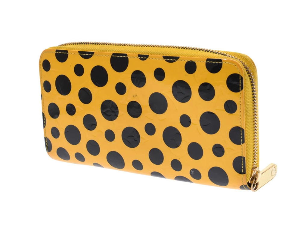 Louis Vuitton Yellow Dot Pumpkin Long Vernis Wallet Zippy Yellow